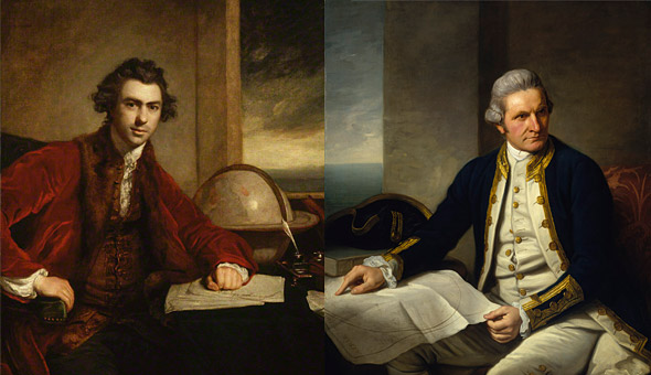 Joseph Banks and Captain James Cook - not on the friendliest of terms with each other