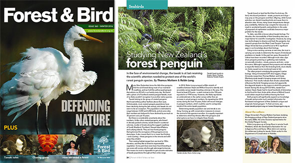 The Tawaki Project in the Winter 2016 edition of Forest & Bird Magazine