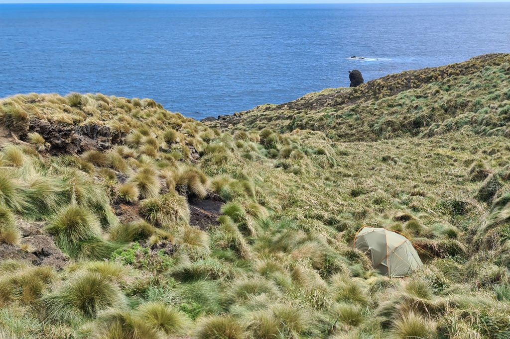 The tent site on the south coast